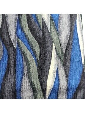 Vintage J. Rigg Cocktail Collection 100% Silk Abstract Blue Gray Wave Necktie...